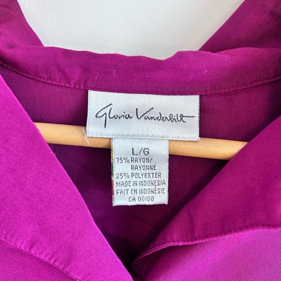 Vibrant Gloria Vanderbilt Purple Blouse - Size L, EUC - Picture 4 of 8